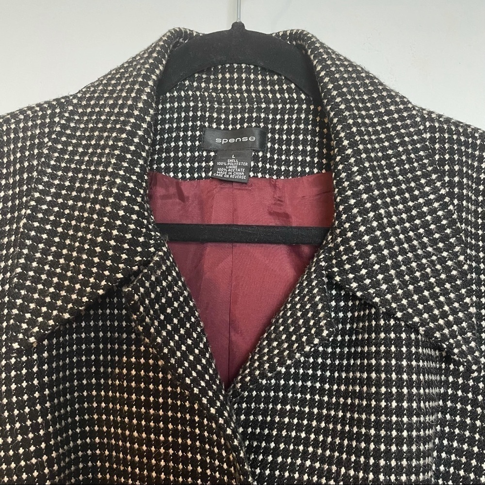 Spense Vintage Tweed Pattern Cropped Blazer Coat with Wide Sleeves Sz.L - Picture 6 of 11